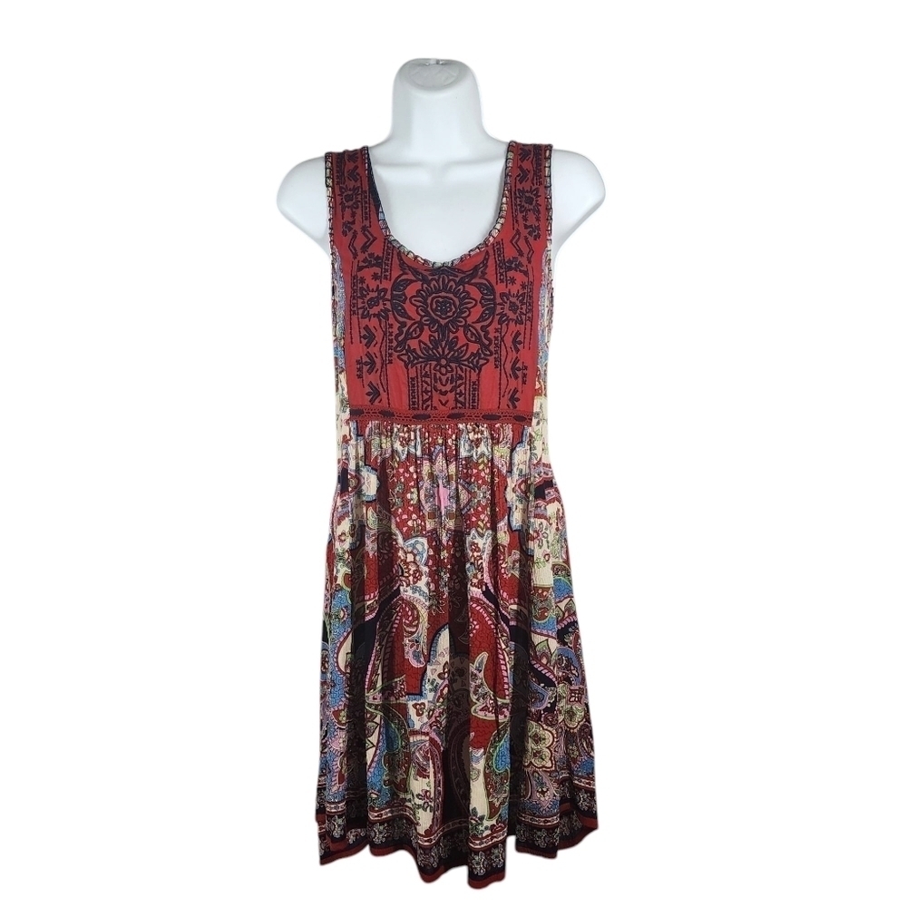 ALTAR'D STATE BOHO EMBROIDERED SLEEVELESS DRESS